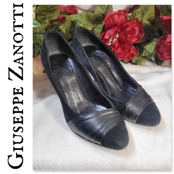NWOB Giuseppe Zanotti Black Pumps with Suede and Leather - Picture 1 of 11
